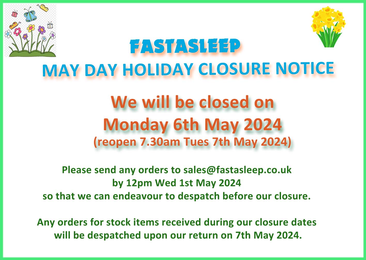Holiday closure notice FP May Day 2024